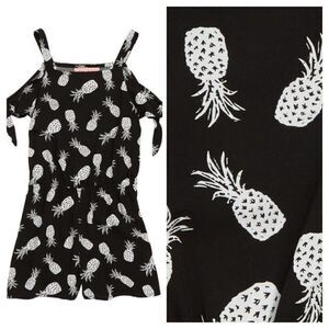 Mia Chica Cold Shoulder Pineapple Print Romper